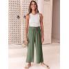imageANRABESS Women Linen Pants Casual Loose High Waist Boho Wide Leg Cropped Palazzo Beach Pants Summer Outfits 2025 TrendyArmy Green