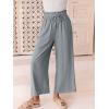 imageANRABESS Women Linen Pants Casual Loose High Waist Boho Wide Leg Cropped Palazzo Beach Pants Summer Outfits 2025 TrendyGray