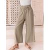 imageANRABESS Women Linen Pants Casual Loose High Waist Boho Wide Leg Cropped Palazzo Beach Pants Summer Outfits 2025 TrendyKhaki