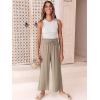 imageANRABESS Women Linen Pants Casual Loose High Waist Boho Wide Leg Cropped Palazzo Beach Pants Summer Outfits 2025 TrendyKhaki
