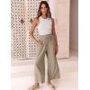 imageANRABESS Women Linen Pants Casual Loose High Waist Boho Wide Leg Cropped Palazzo Beach Pants Summer Outfits 2025 TrendyKhaki