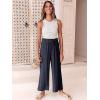 imageANRABESS Women Linen Pants Casual Loose High Waist Boho Wide Leg Cropped Palazzo Beach Pants Summer Outfits 2025 TrendyNavy Blue