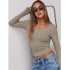 imageANRABESS Women Long Sleeve Crop Tops Scoop Neck Ribbed Knit Tight Slim Fit 2025 Fall Going Out Sexy TShirts Basic Tee ShirtsKhaki