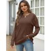 imageANRABESS Women Long Sleeve Shirts Business Casual Tunic Tops Fall Lightweight Sweaters Dressy Blouses 2025 Fashion OutfitsBrown