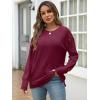 imageANRABESS Women Long Sleeve Shirts Business Casual Tunic Tops Fall Lightweight Sweaters Dressy Blouses 2025 Fashion OutfitsBurgundy