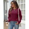 imageANRABESS Women Long Sleeve Shirts Business Casual Tunic Tops Fall Lightweight Sweaters Dressy Blouses 2025 Fashion OutfitsBurgundy