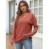 imageANRABESS Women Long Sleeve Shirts Business Casual Tunic Tops Fall Lightweight Sweaters Dressy Blouses 2025 Fashion OutfitsBurnt Orange