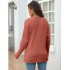 imageANRABESS Women Long Sleeve Shirts Business Casual Tunic Tops Fall Lightweight Sweaters Dressy Blouses 2025 Fashion OutfitsBurnt Orange