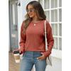 imageANRABESS Women Long Sleeve Shirts Business Casual Tunic Tops Fall Lightweight Sweaters Dressy Blouses 2025 Fashion OutfitsBurnt Orange