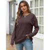 imageANRABESS Women Long Sleeve Shirts Business Casual Tunic Tops Fall Lightweight Sweaters Dressy Blouses 2025 Fashion OutfitsChocolate Brown