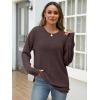imageANRABESS Women Long Sleeve Shirts Business Casual Tunic Tops Fall Lightweight Sweaters Dressy Blouses 2025 Fashion OutfitsChocolate Brown