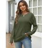 imageANRABESS Women Long Sleeve Shirts Business Casual Tunic Tops Fall Lightweight Sweaters Dressy Blouses 2025 Fashion OutfitsDeep Green