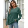 imageANRABESS Women Long Sleeve Shirts Business Casual Tunic Tops Fall Lightweight Sweaters Dressy Blouses 2025 Fashion OutfitsGreen
