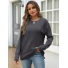 imageANRABESS Women Long Sleeve Shirts Business Casual Tunic Tops Fall Lightweight Sweaters Dressy Blouses 2025 Fashion OutfitsGrey Black