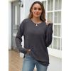 imageANRABESS Women Long Sleeve Shirts Business Casual Tunic Tops Fall Lightweight Sweaters Dressy Blouses 2025 Fashion OutfitsGrey Black