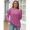 imageANRABESS Women Long Sleeve Shirts Business Casual Tunic Tops Fall Lightweight Sweaters Dressy Blouses 2025 Fashion OutfitsHot Pink