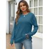 imageANRABESS Women Long Sleeve Shirts Business Casual Tunic Tops Fall Lightweight Sweaters Dressy Blouses 2025 Fashion OutfitsLake Blue