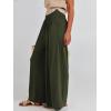 imageANRABESS Women Palazzo Pants Summer Boho Bagyy Wide Leg High Smocked Waist Casual Loose Lounge Pant with PocketArmy Green