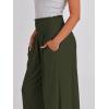 imageANRABESS Women Palazzo Pants Summer Boho Bagyy Wide Leg High Smocked Waist Casual Loose Lounge Pant with PocketArmy Green