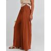 imageANRABESS Women Palazzo Pants Summer Boho Bagyy Wide Leg High Smocked Waist Casual Loose Lounge Pant with PocketBrick Red