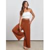 imageANRABESS Women Palazzo Pants Summer Boho Bagyy Wide Leg High Smocked Waist Casual Loose Lounge Pant with PocketBrick Red