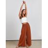 imageANRABESS Women Palazzo Pants Summer Boho Bagyy Wide Leg High Smocked Waist Casual Loose Lounge Pant with PocketBrick Red