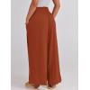 imageANRABESS Women Palazzo Pants Summer Boho Bagyy Wide Leg High Smocked Waist Casual Loose Lounge Pant with PocketBrick Red