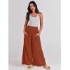 imageANRABESS Women Palazzo Pants Summer Boho Bagyy Wide Leg High Smocked Waist Casual Loose Lounge Pant with PocketBrick Red