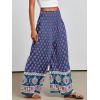 imageANRABESS Women Palazzo Pants Summer Boho Bagyy Wide Leg High Smocked Waist Casual Loose Lounge Pant with PocketFloral Pink Blue
