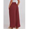 imageANRABESS Women Palazzo Pants Summer Boho Bagyy Wide Leg High Smocked Waist Casual Loose Lounge Pant with PocketWine Red