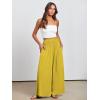 imageANRABESS Women Palazzo Pants Summer Boho Bagyy Wide Leg High Smocked Waist Casual Loose Lounge Pant with PocketYellow