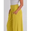 imageANRABESS Women Palazzo Pants Summer Boho Bagyy Wide Leg High Smocked Waist Casual Loose Lounge Pant with PocketYellow