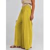 imageANRABESS Women Palazzo Pants Summer Boho Bagyy Wide Leg High Smocked Waist Casual Loose Lounge Pant with PocketYellow