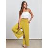 imageANRABESS Women Palazzo Pants Summer Boho Bagyy Wide Leg High Smocked Waist Casual Loose Lounge Pant with PocketYellow