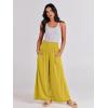 imageANRABESS Women Palazzo Pants Summer Boho Bagyy Wide Leg High Smocked Waist Casual Loose Lounge Pant with PocketYellow