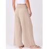 imageANRABESS Women Palazzo Pants Summer Flowy Wide Leg High Waist Lounge Trousers with Pockets 2025 Casual Beach Vacation OutfitsAlmond