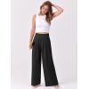 imageANRABESS Women Palazzo Pants Summer Flowy Wide Leg High Waist Lounge Trousers with Pockets 2025 Casual Beach Vacation OutfitsBlack