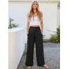 imageANRABESS Women Palazzo Pants Summer Flowy Wide Leg High Waist Lounge Trousers with Pockets 2025 Casual Beach Vacation OutfitsBlack