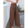 imageANRABESS Women Palazzo Pants Summer Flowy Wide Leg High Waist Lounge Trousers with Pockets 2025 Casual Beach Vacation OutfitsCoffee