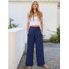 imageANRABESS Women Palazzo Pants Summer Flowy Wide Leg High Waist Lounge Trousers with Pockets 2025 Casual Beach Vacation OutfitsNavy Blue
