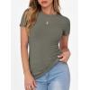 imageANRABESS Women Short Sleeve Crewneck Ribbed Knit Slim Fitted Shirts Summer Tops Basic Tee Casual 2025 Fall Outfits ClothesArmy Green