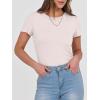 imageANRABESS Women Short Sleeve Crewneck Ribbed Knit Slim Fitted Shirts Summer Tops Basic Tee Casual 2025 Fall Outfits ClothesBeige