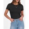 imageANRABESS Women Short Sleeve Crewneck Ribbed Knit Slim Fitted Shirts Summer Tops Basic Tee Casual 2025 Fall Outfits ClothesBlack