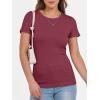 imageANRABESS Women Short Sleeve Crewneck Ribbed Knit Slim Fitted Shirts Summer Tops Basic Tee Casual 2025 Fall Outfits ClothesBurgundy