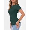 imageANRABESS Women Short Sleeve Crewneck Ribbed Knit Slim Fitted Shirts Summer Tops Basic Tee Casual 2025 Fall Outfits ClothesForest Green