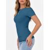 imageANRABESS Women Short Sleeve Crewneck Ribbed Knit Slim Fitted Shirts Summer Tops Basic Tee Casual 2025 Fall Outfits ClothesIndigo