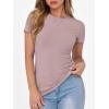 imageANRABESS Women Short Sleeve Crewneck Ribbed Knit Slim Fitted Shirts Summer Tops Basic Tee Casual 2025 Fall Outfits ClothesNutmeg