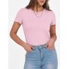 imageANRABESS Women Short Sleeve Crewneck Ribbed Knit Slim Fitted Shirts Summer Tops Basic Tee Casual 2025 Fall Outfits ClothesPink