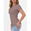 imageANRABESS Women Short Sleeve Crewneck Ribbed Knit Slim Fitted Shirts Summer Tops Basic Tee Casual 2025 Fall Outfits ClothesTaupe