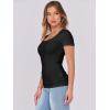 imageANRABESS Women Short Sleeve Tops Scoop Neck Ribbed Knit Slim Fitted Basic Tee Shirts Casual Summer Clothes 2025 Fall OutfitsBlack